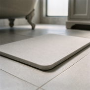 Morven Cairn stone bath mat on the floor beside a bath