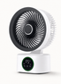 Morven Drift rechargeable desk fan in white, front view on a plain background
