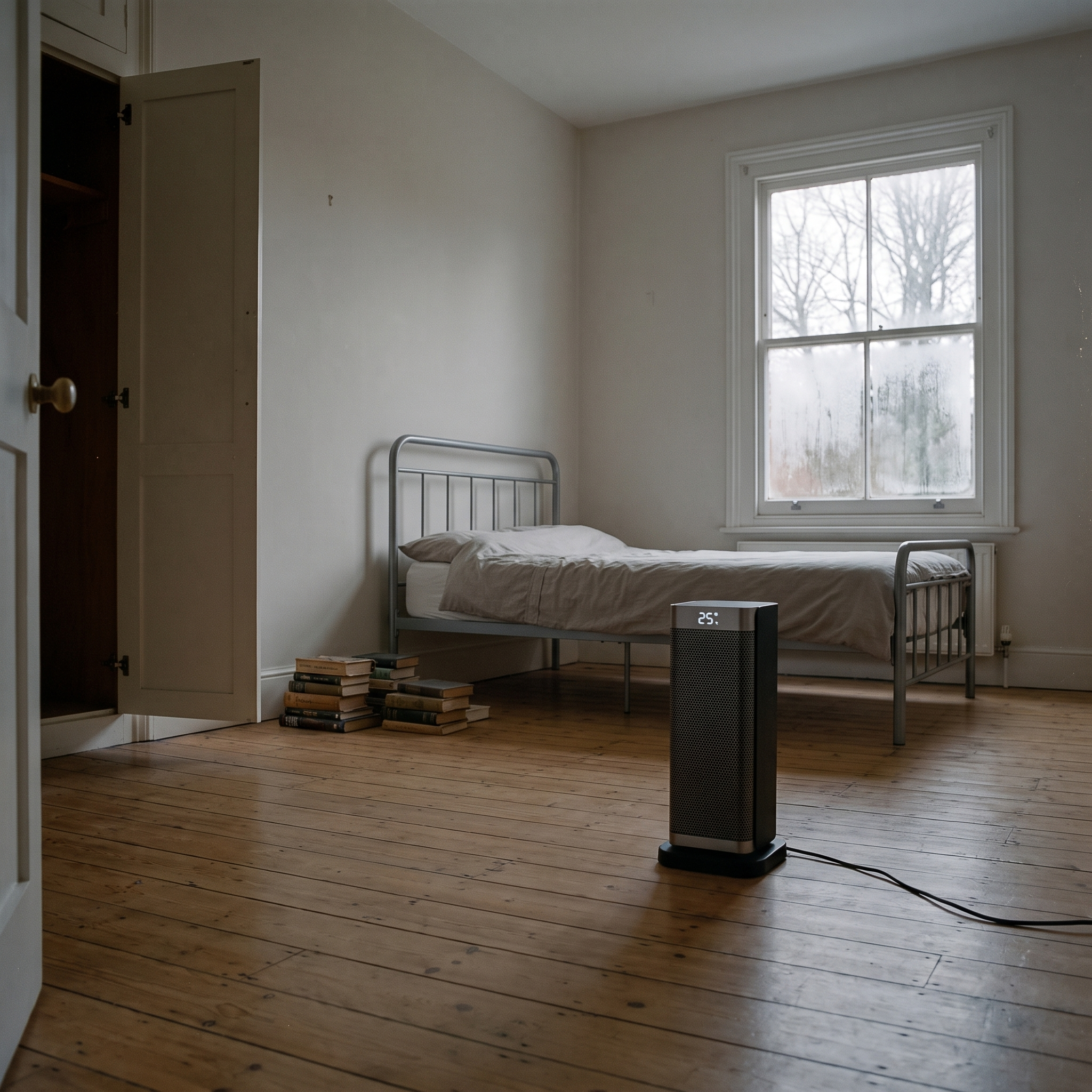 
              Morven Ingleside space heater warming a cold back bedroom on a winter afternoon
            
