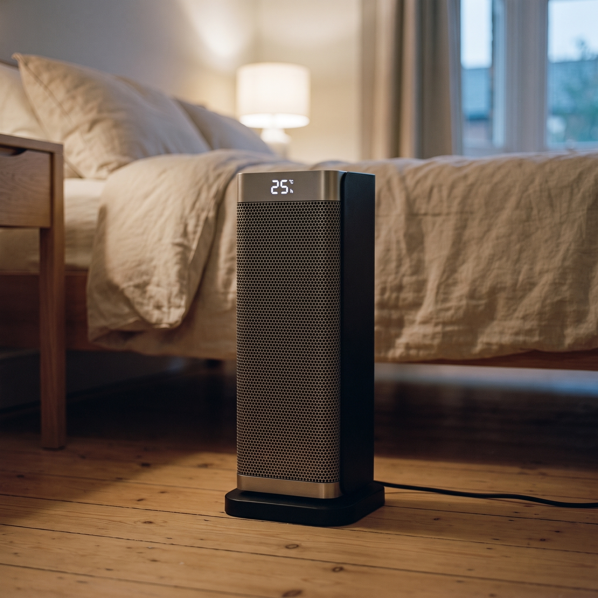 
              Morven Ingleside space heater beside a bed
            