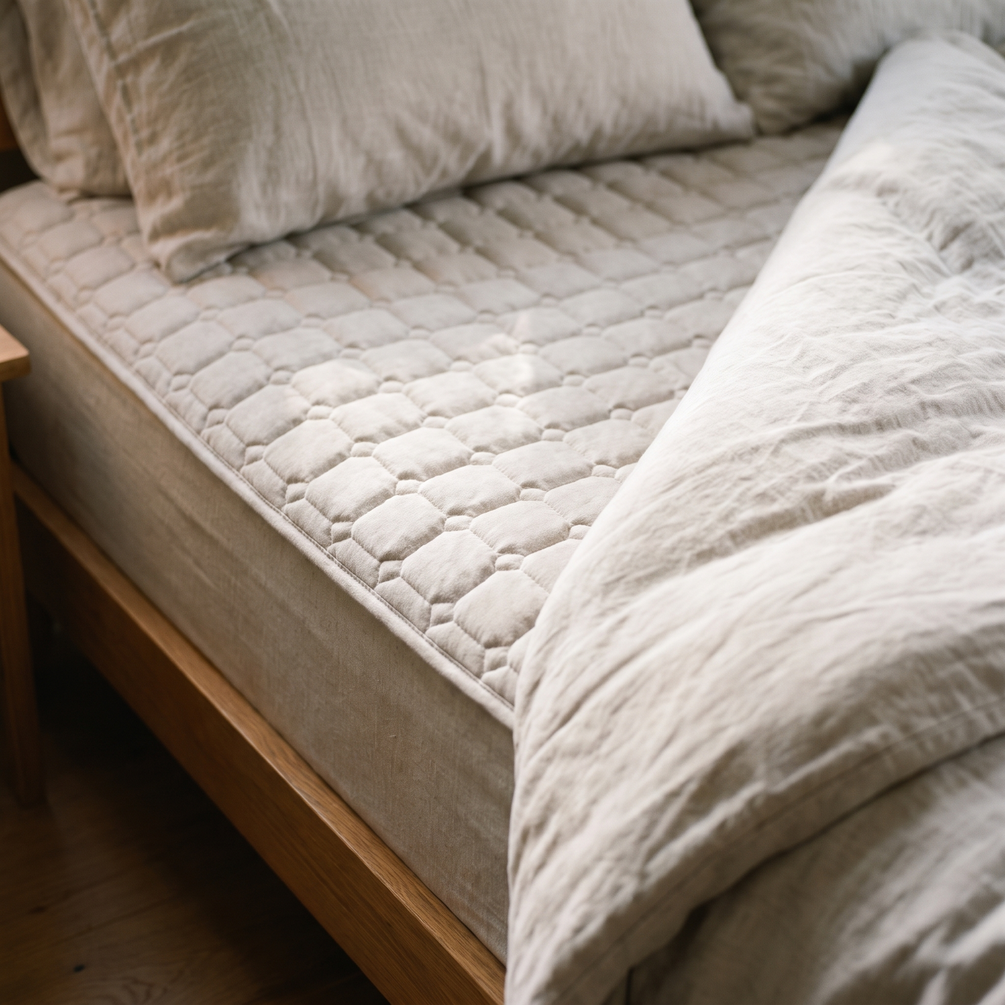 
              Morven Rest heated mattress pad fitted on a bed
            