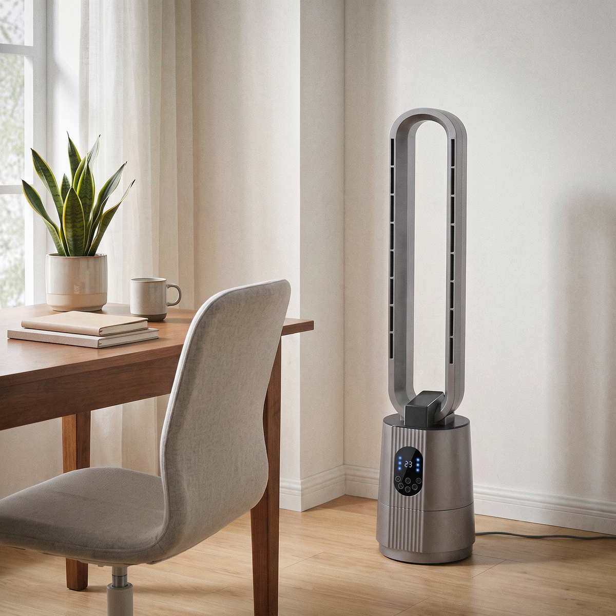 Morven Glide bladeless tower fan in a home setting