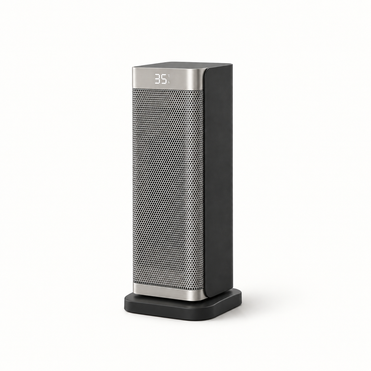 Morven Ingleside space heater in grey, front view on a plain background