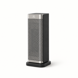 Morven Ingleside space heater in grey, front view on a plain background