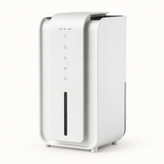 Morven Sprig compact dehumidifier in white, front view on a plain background