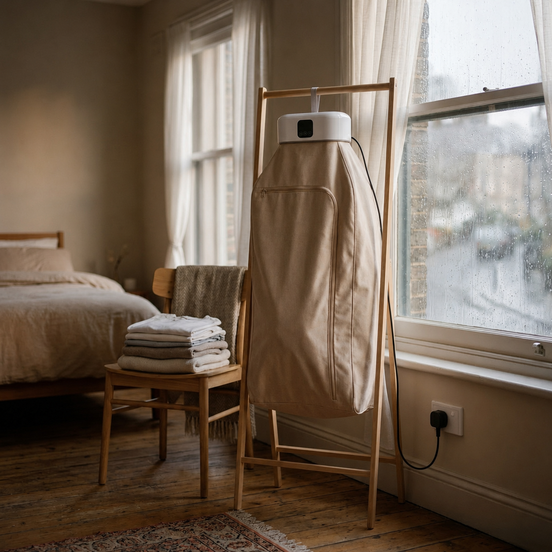Morven Swathe clothes dryer drying laundry in a bathroom