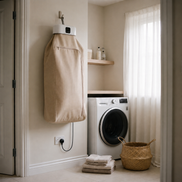 Morven Swathe clothes dryer beside a washing machine in a utility room